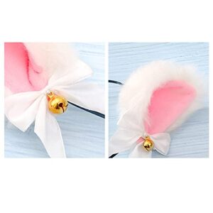 Animal Faux Fur Cat Dog Ears Headbands with Bells Lovely Flexible Hair Accessory Halloween Cosplay Costume Party Dress Girls (A19-combo set-3)