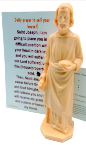 St Joseph Home Seller Kit with Magnetic Holy Card for Fridge Daily Novena Prayer Magnet with Saint Statue and Instructions