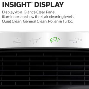 Honeywell InSight HEPA Air Purifier with Air Quality Indicator for Medium-Large Rooms (190 sq ft), White - Wildfire/Smoke, Pollen, Pet Dander, and Dust Air Purifier