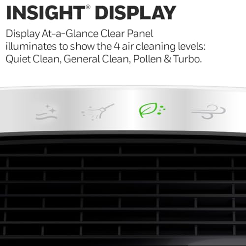 Honeywell InSight HEPA Air Purifier with Air Quality Indicator for Medium-Large Rooms (190 sq ft), White - Wildfire/Smoke, Pollen, Pet Dander, and Dust Air Purifier