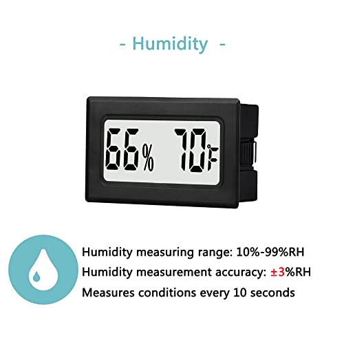 12 Pack Mini Small Digital Hygrometer Thermometer Indoor Temperature and Humidity Meter Gauge with Temp Humidity Sensor Monitor Fahrenheit (℉) for Jars,Home,Room