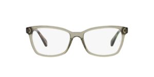 ray-ban rx5362 square prescription eyewear frames, transparent green/demo lens, 52 mm