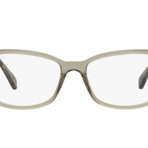 Ray-Ban RX5362 Square Prescription Eyewear Frames, Transparent Green/Demo Lens, 52 mm