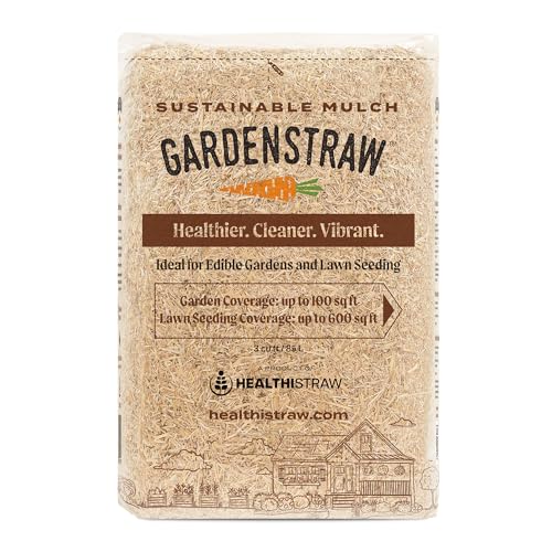 HealthiStraw GardenStraw, 3 cu ft, All-Natural Mulch for Vibrant Gardens, Vegetables Lawn Seeding - Water-Conserving, Weed-Suppressing Wheat Straw - Sustainably Sourced, Thoroughly Cleaned