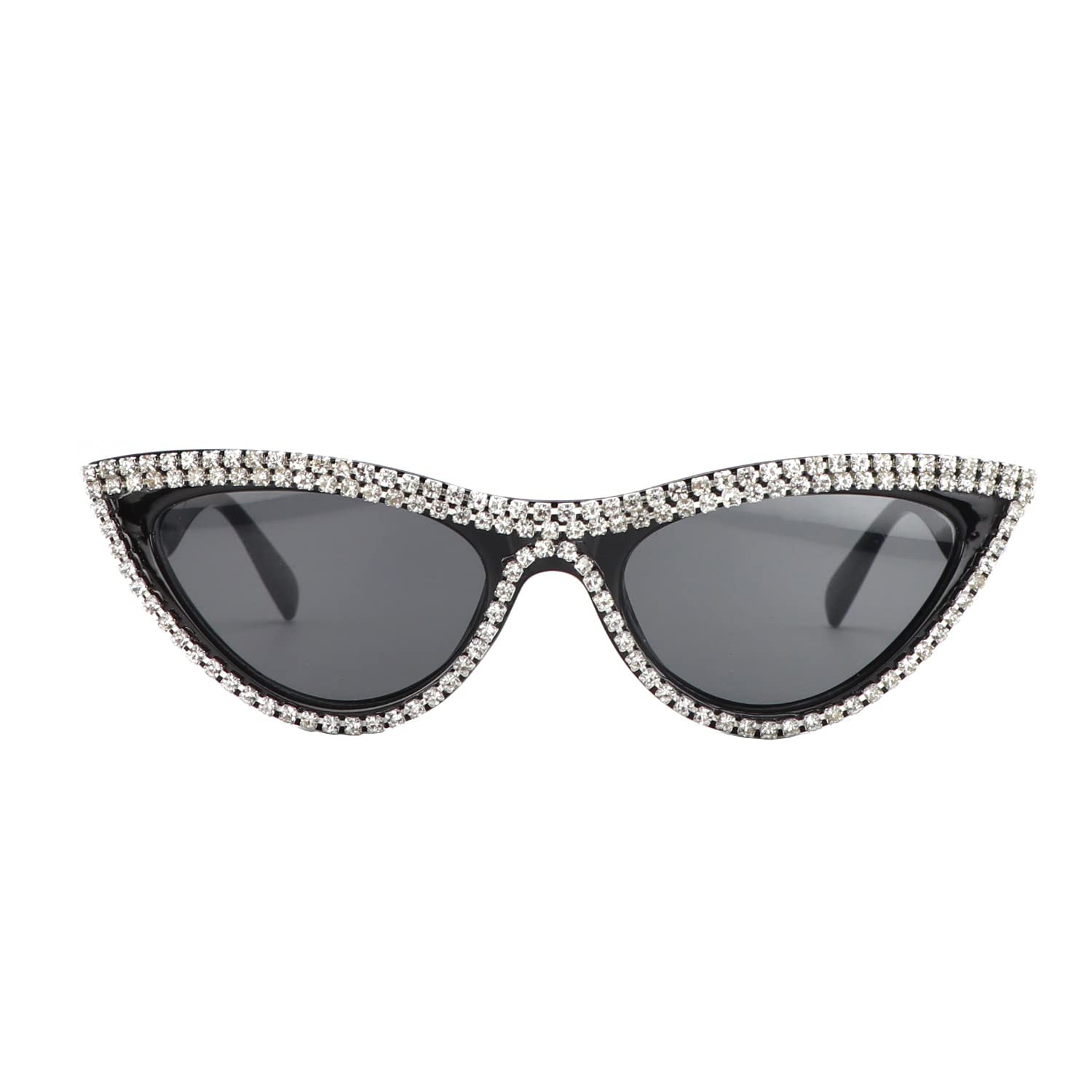 FUPRECIOUS Cat eye sunglasses Cute Trendy for Women Bling Fun Rhinestone Crystal Sun Sades