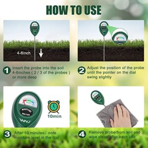 2 Pack Soil Moisture Meter, Plant Water Monitor, Lawn Moisture Meter，Soil Hygrometer Sensor for Gardening, Farming, Indoor and Outdoor Plants