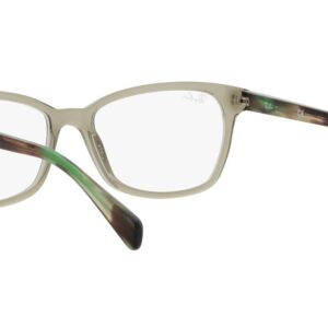 Ray-Ban RX5362 Square Prescription Eyewear Frames, Transparent Green/Demo Lens, 52 mm