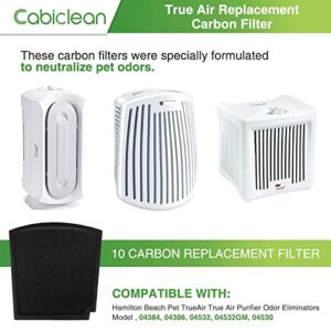 True Air Replacement Carbon Filters Compatible with Hamilton Beach Pet TrueAir Purifier Odor Eliminators Model 04384, 04386, 04532GM, 04530G, 04530GM & 04531GM,Compared to part #04234G (6-Pack)