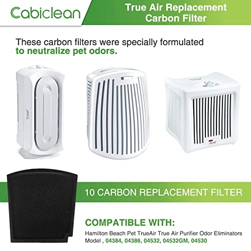 True Air Replacement Carbon Filters Compatible with Hamilton Beach Pet TrueAir Purifier Odor Eliminators Model 04384, 04386, 04532GM, 04530G, 04530GM & 04531GM,Compared to part #04234G (6-Pack)