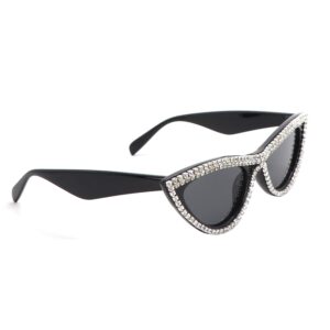 FUPRECIOUS Cat eye sunglasses Cute Trendy for Women Bling Fun Rhinestone Crystal Sun Sades