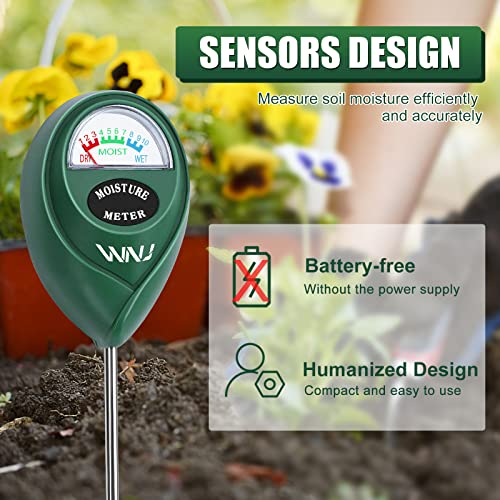 2 Pack Soil Moisture Meter, Plant Water Monitor, Lawn Moisture Meter，Soil Hygrometer Sensor for Gardening, Farming, Indoor and Outdoor Plants