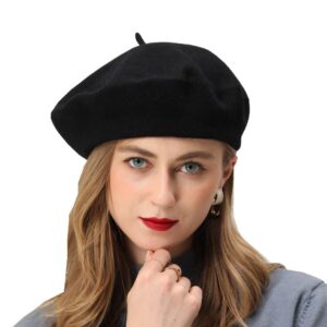 beylrzid french beret-classic wool beret solid color womens beret cap hat