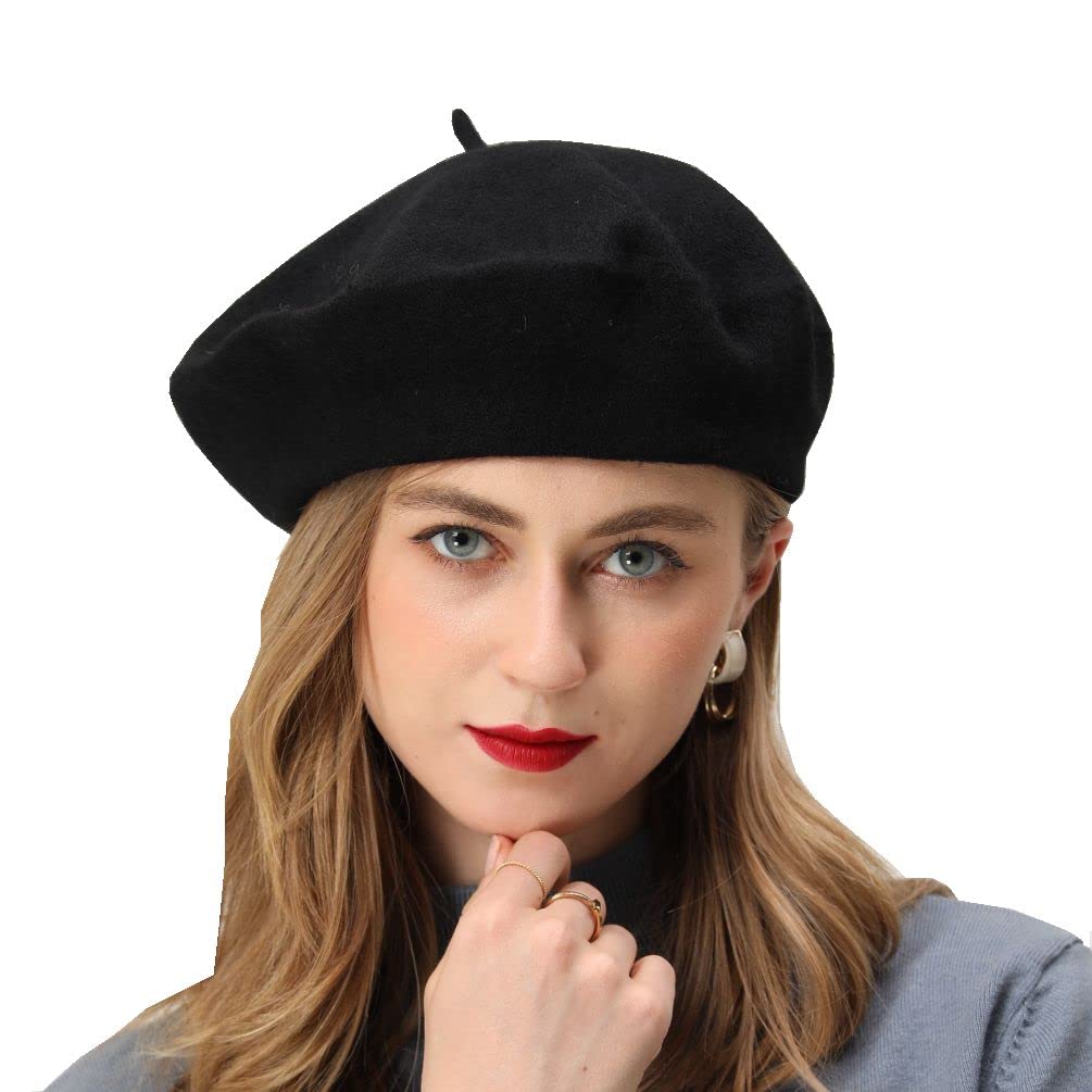 BEYLRZID French Beret-Classic Wool Beret Solid Color Womens Beret Cap Hat