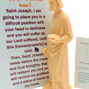 St Joseph Home Seller Kit with Magnetic Holy Card for Fridge Daily Novena Prayer Magnet with Saint Statue and Instructions