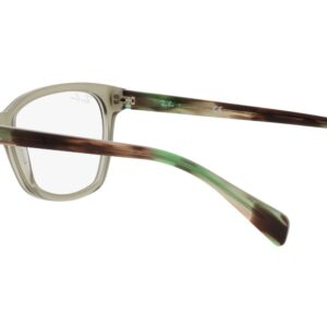 Ray-Ban RX5362 Square Prescription Eyewear Frames, Transparent Green/Demo Lens, 52 mm