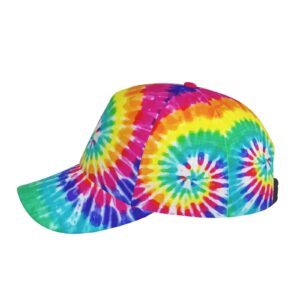 BCQJNB Tie Dye Rainbow Baseball Cap Snapback Hats Adjustable Trucker Hat for Men Women