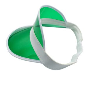 Yuanhe Clear Sun Visor Plastic Casino Dealer Poker Visors Beach Sunhat for Women UV Protection 5PCS Green