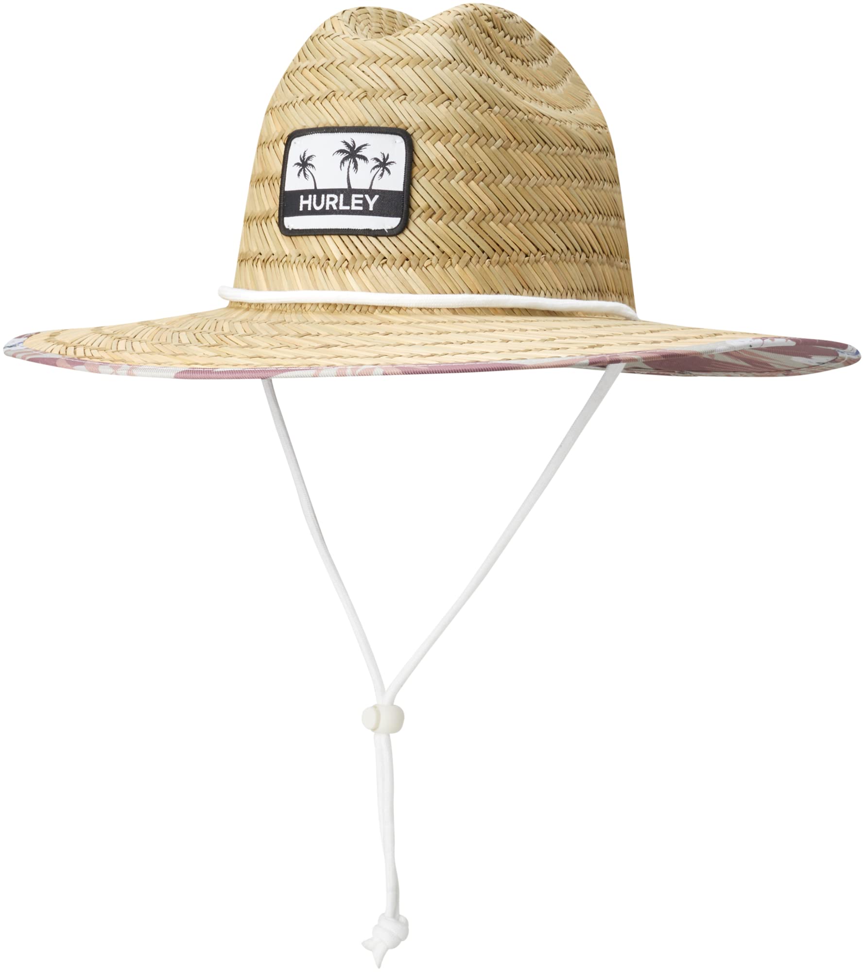 Hurley Women's Sun Hat - Medium Brim Real Straw Hats for Women with Chin Strap, Melon Tint