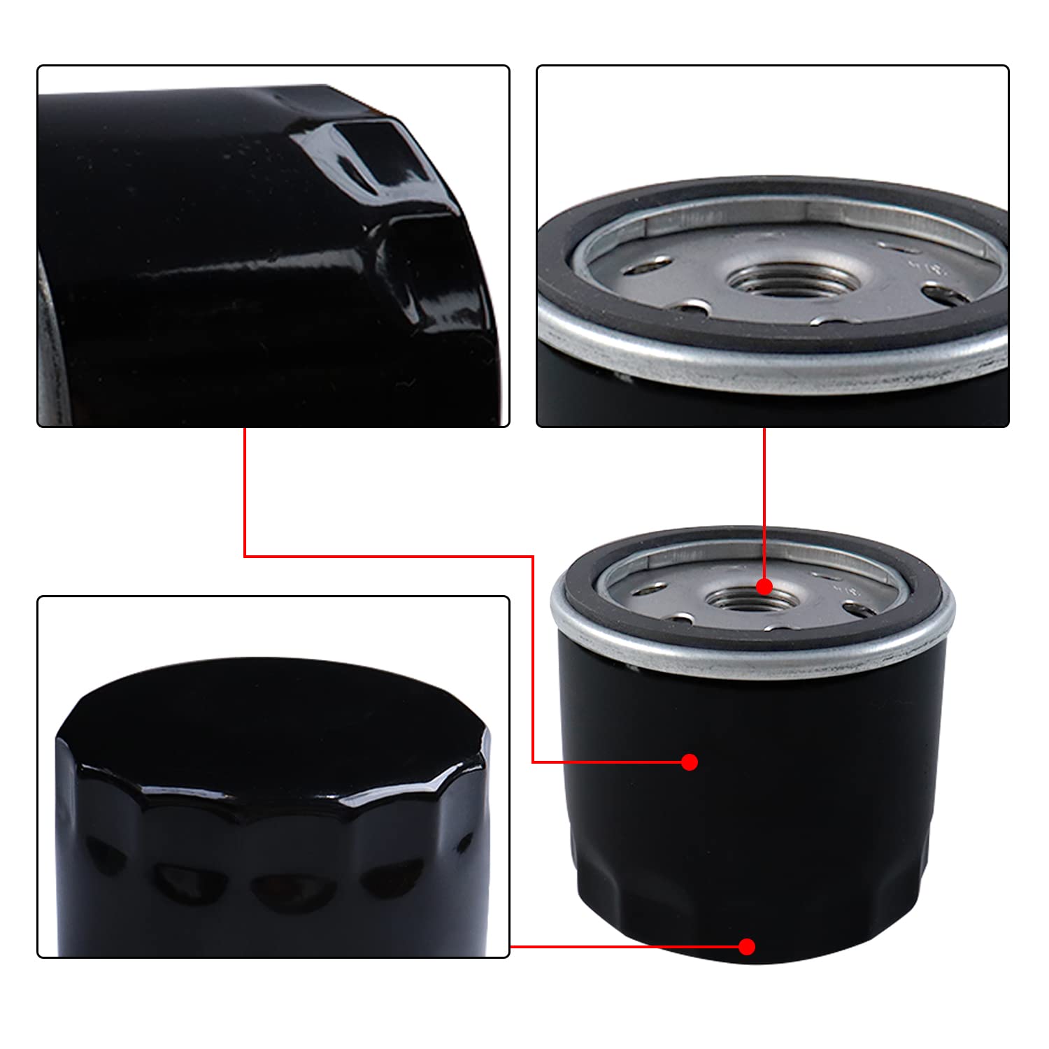 2 Pcs Oil Filter Replacement for Kohler Engine Lawn Mower Excellent 1205001-S 12 050 01-S1 Oil Filter (Black)