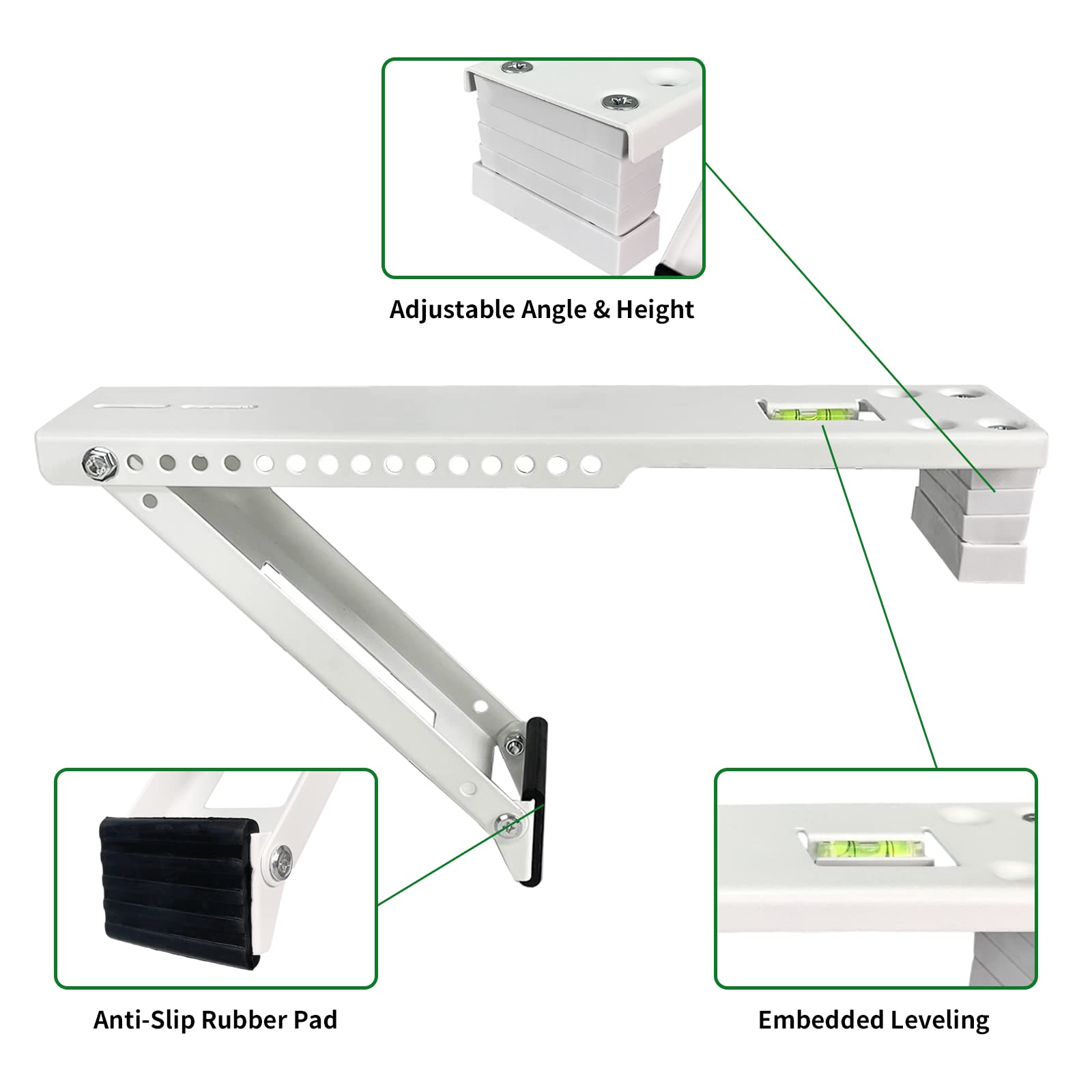 Yehchi Window Air Conditioner Mounting Support Bracket, Universal AC Unit Window Stand Mount Brackets Support Up to 85 lbs Designed for 5,000 to 10,000 BTU A/C Units