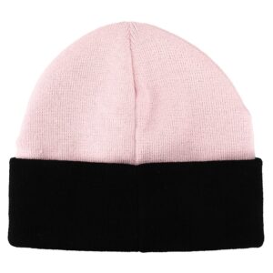 Bioworld Blackpink Embroidered Logo Pink and Black Cuffed Knitted Beanie hat