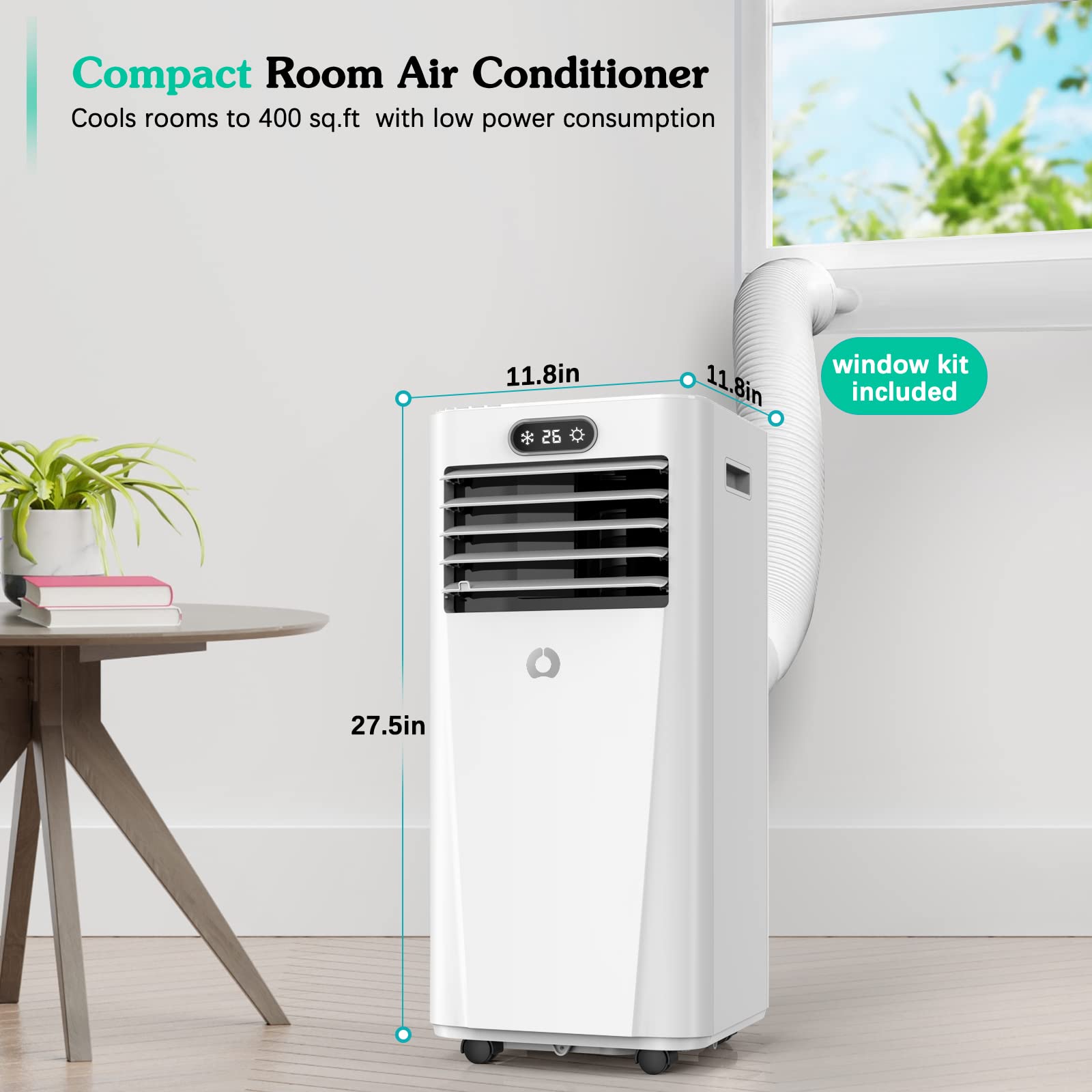 AirOrig 10,000 BTU Portable Air Conditioners/portable air conditioners for 1 room to 400 sq.ft/ 3 in 1 AC Portable Unit with Dehumidifier/Fan & Window Kit Included