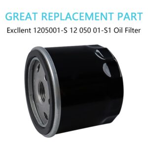 2 Pcs Oil Filter Replacement for Kohler Engine Lawn Mower Excellent 1205001-S 12 050 01-S1 Oil Filter (Black)