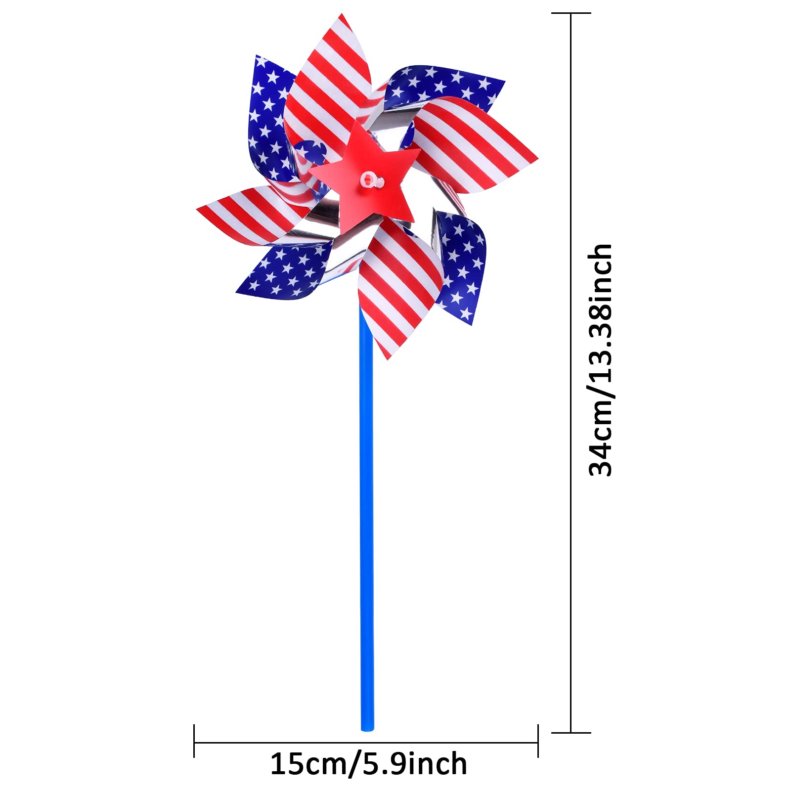 4th of July Decorations Patriotic Pinwheels,Fourth of July Decorations for Outdoor Home,Patriotic Independence Day Party Supplies Favors,Wind Spinner for Garden 16 PCS