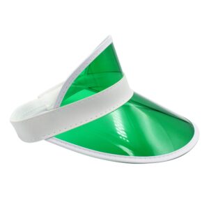 Yuanhe Clear Sun Visor Plastic Casino Dealer Poker Visors Beach Sunhat for Women UV Protection 5PCS Green