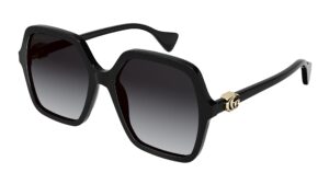 gucci square sunglasses gg1072s 001 black/gold 56mm 1072