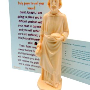 St Joseph Home Seller Kit with Magnetic Holy Card for Fridge Daily Novena Prayer Magnet with Saint Statue and Instructions