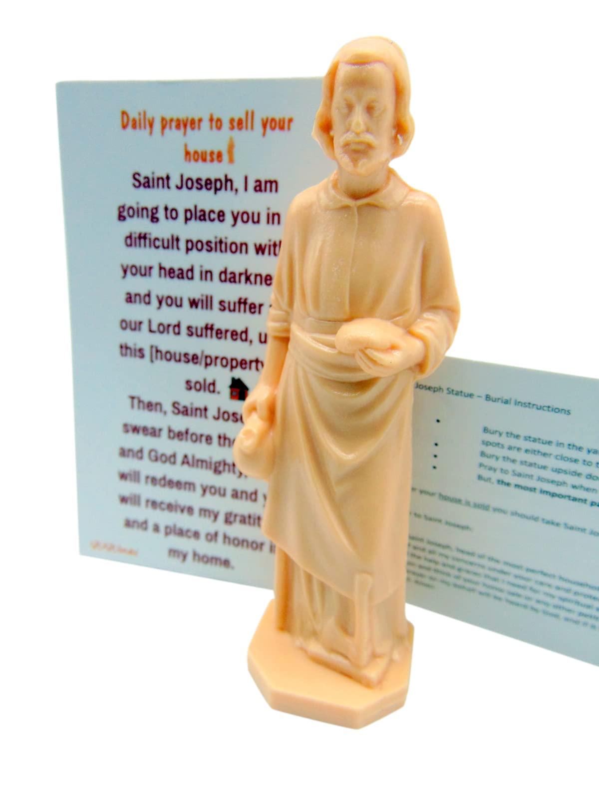 St Joseph Home Seller Kit with Magnetic Holy Card for Fridge Daily Novena Prayer Magnet with Saint Statue and Instructions