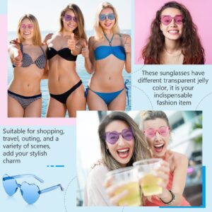 48 Pairs Heart Sunglasses Heart Shaped Frameless Glasses Trendy Candy Color Sunglass Eyewear for Bachelorette Party(Mixed Colors)