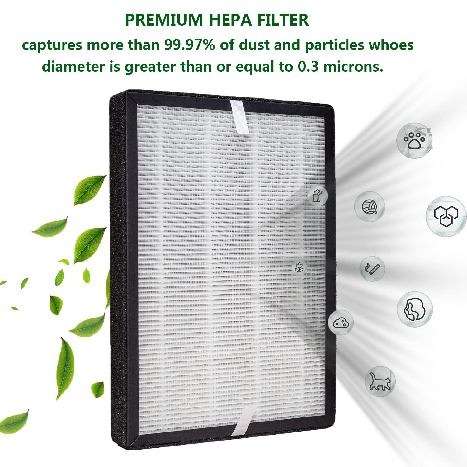 Nyingchi GL-FS32 Replacement Filter, Compatible with MOOKA®/KOIOS GL-FS32 and Azeus GL-FS32 Air Purifier, H13 True HEPA 3-in-1 Activated Carbon Filtration System,2 Pack