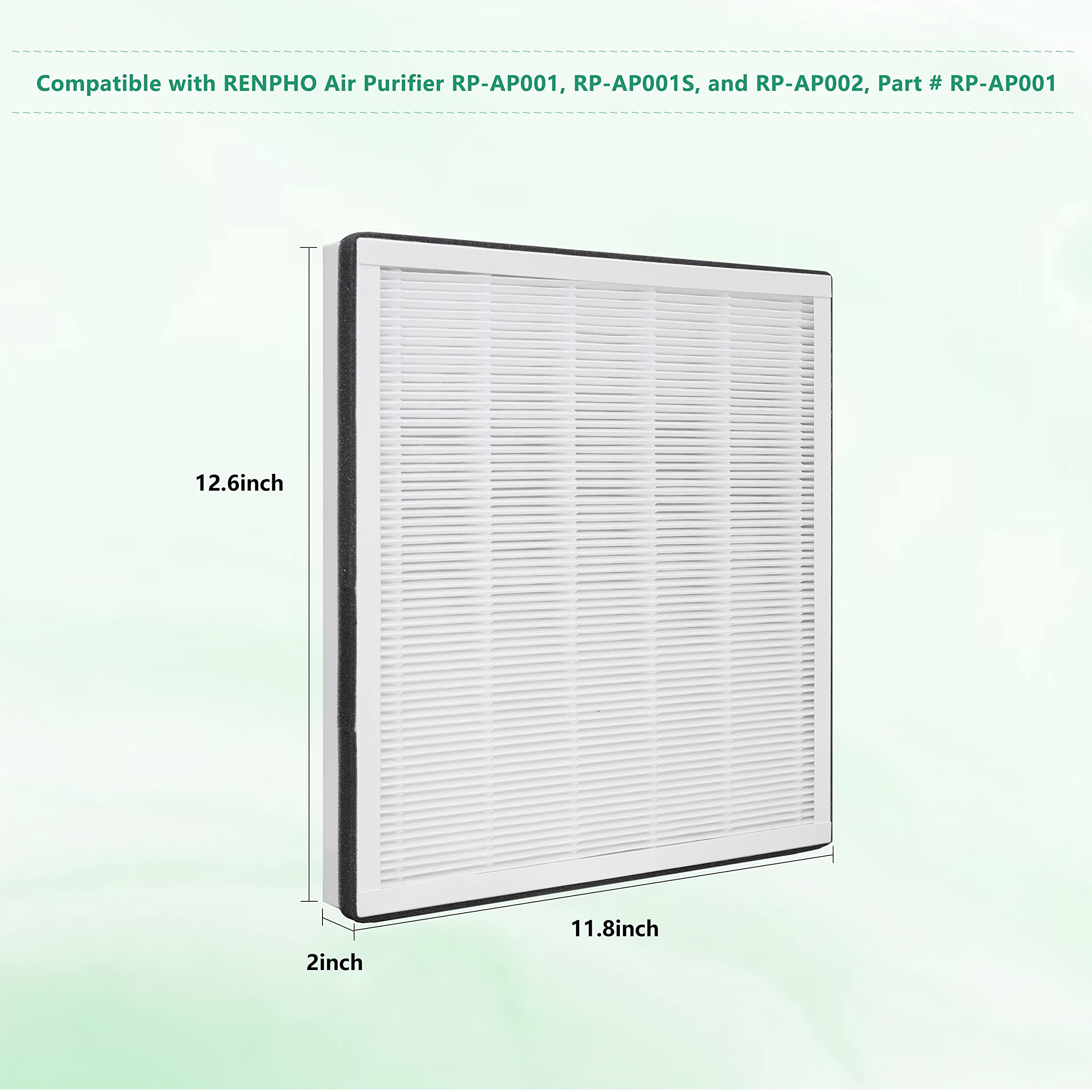 Nyingchi RP-AP001 Replacement Filter, Compatible with RENPHO Air Purifier RP-AP001, RP-AP001S, and RP-AP002, Part.NO#RP-AP001