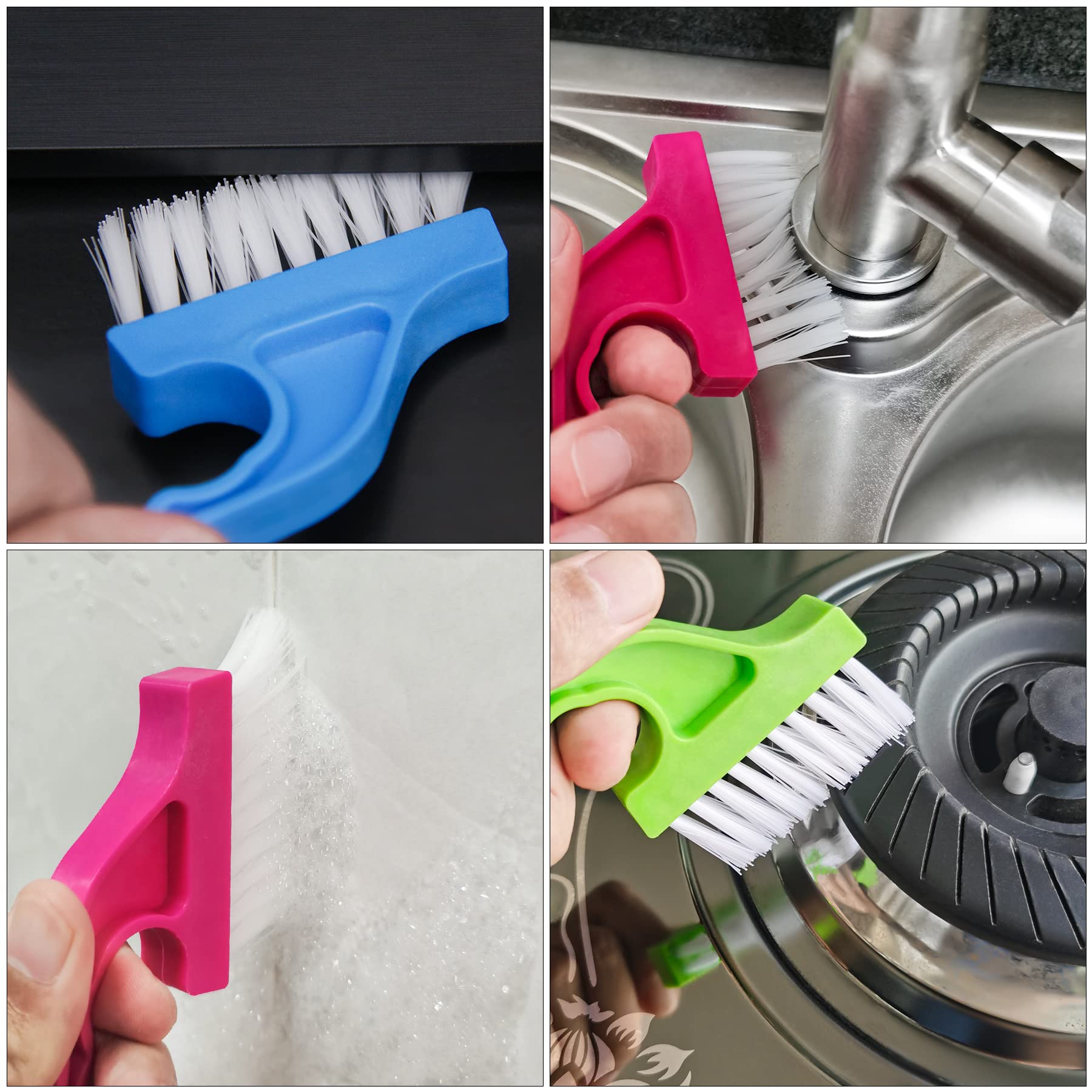 Aivwis Hand-held Groove Gap Cleaning Tools, Window Track Cleaning Brush, Crevice Cleaning Brushes for Deep Cleaning Door Window Track, Seams, Etc.