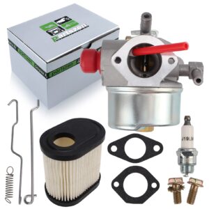 partszen 640350 carburetor with 36905 air filter for toro 20016 20017 20018 6.75hp recycler lawn mower for tecumseh 640303 640271 lev100 lev105 lev120 lv195ea / lv195xa engine with spark plug