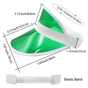 Yuanhe Clear Sun Visor Plastic Casino Dealer Poker Visors Beach Sunhat for Women UV Protection 5PCS Green