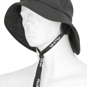 AWHA Souwester, Rain Hat Black/Unisex - Waterproof Cap with Wide Brim and Earflaps