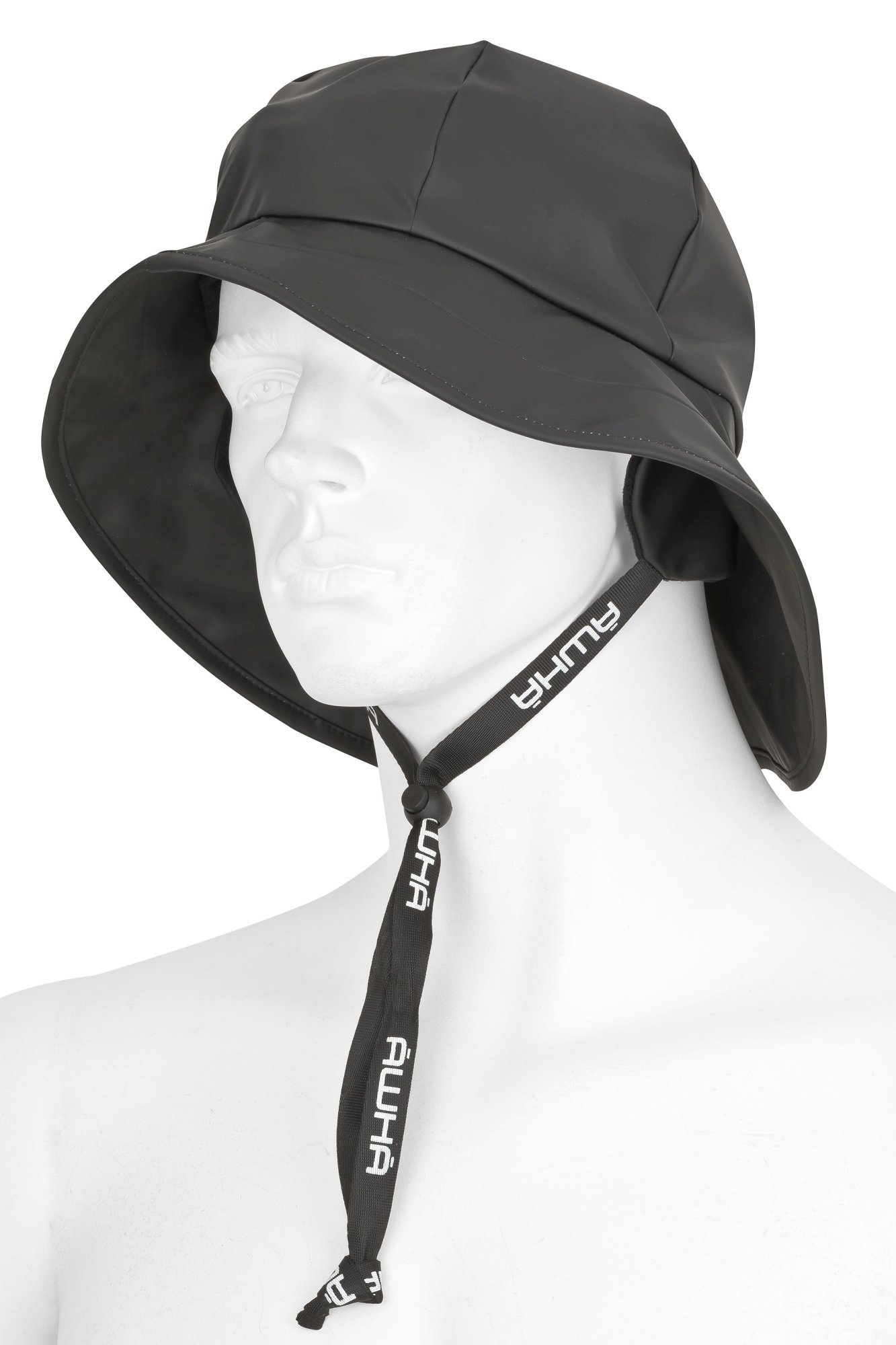 AWHA Souwester, Rain Hat Black/Unisex - Waterproof Cap with Wide Brim and Earflaps