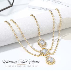 Brishow Rhinestone Boho Head Chain Forehead Headpiece Wedding Crystal Festival Hair Chain for Women