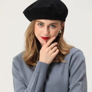 BEYLRZID French Beret-Classic Wool Beret Solid Color Womens Beret Cap Hat