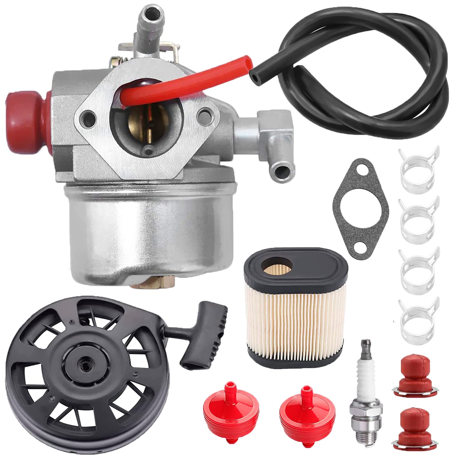 Jinerdony 640350 Carburetor Recoil Starter kits with Air Filter for Tecumseh LV195EA LV195XA LEV120 LEV100 LEV105 LEV120 Lawn Mower