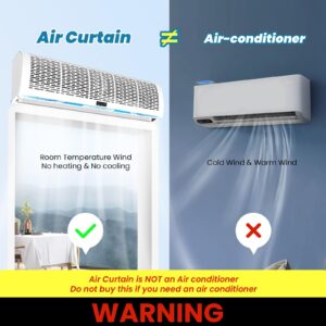 Crispaire 36'' Air Curtain, Magnetic Door Switch, Two Speeds Adjustable 1527CFM/2559FPM, Powerful Air Door, Commercial Indoor Air Fan, Super Easy Installation, 180W, Industrial 110V