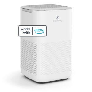 medify ma-15 smart air purifier | true hepa h13 filter | works with alexa, certified for humans | 660 ft² in 1hr for 99.9% removal to 0.1 microns for wildfire smoke, odors, pollen, pets | white,1-pack