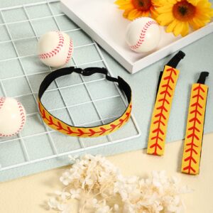 6 Pieces Elastic Baseball Headbands - No Slip, Adjustable Hair Accessories for Sports, Workout, and Teen Girls