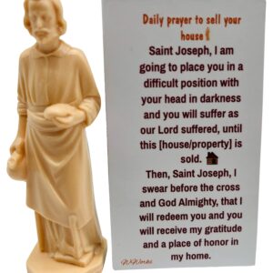 St Joseph Home Seller Kit with Magnetic Holy Card for Fridge Daily Novena Prayer Magnet with Saint Statue and Instructions