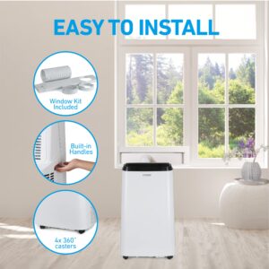 Coby CBPAC815 3-in-1 AC Unit, Dehumidifier & Fan, 12,000 portable-air-conditioners, 12000 BTU, White