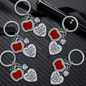 5PCs Teacher Keychains Teacher Appreciation Gifts Teacher Gifts Thank You Keychains Graduation Gift For Teachers (Thank You For Helping Me Grow & Learn)