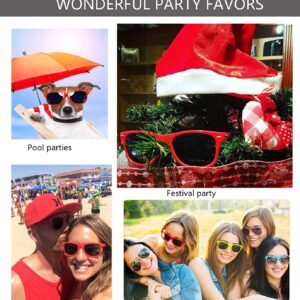 JULYGLASS Adult Party Sunglasses Bulk Square Sunglasses Red Sunglasses Party Favors 10 Pack Retro Party Glasses